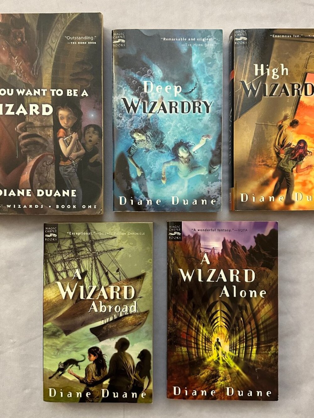 5 Young Wizards Series Books by Diane Duane / Books 1, 2, 3, 4, 6 / Paperback